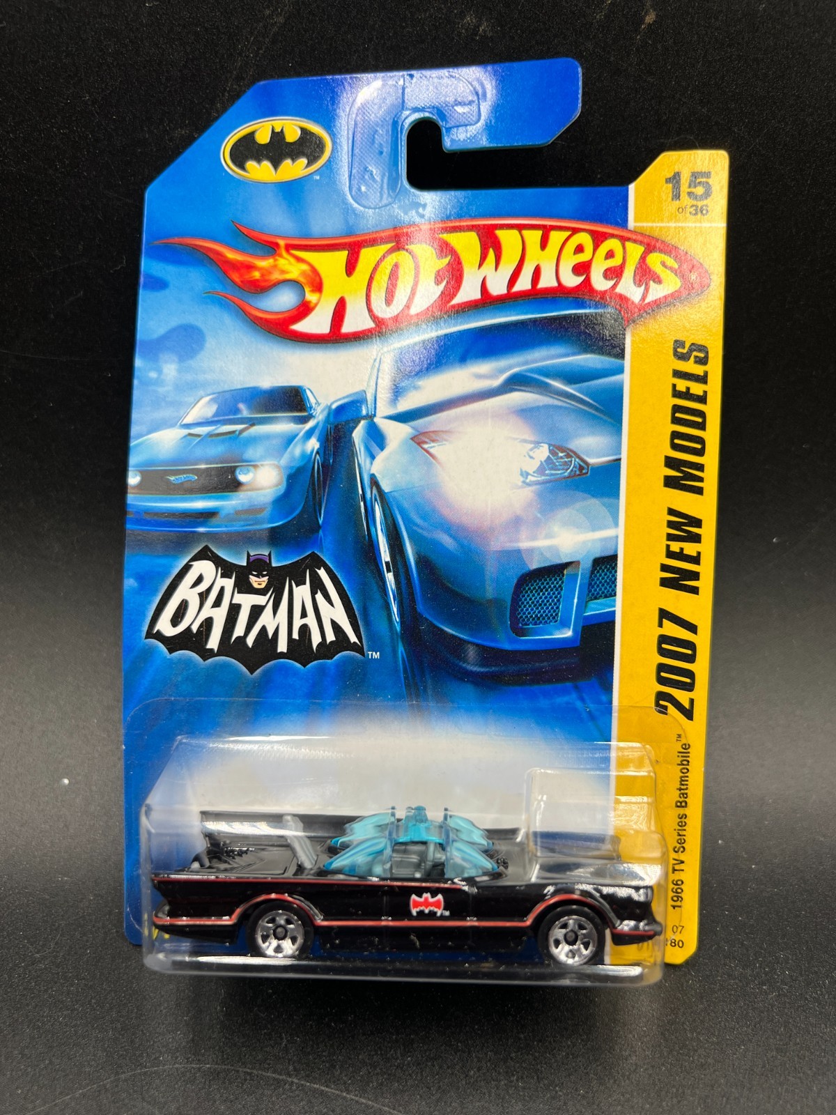 Hot Wheels 1966 TV Series Batmobile Black 5Sp 2007 New Models 15/36 #15 MIP