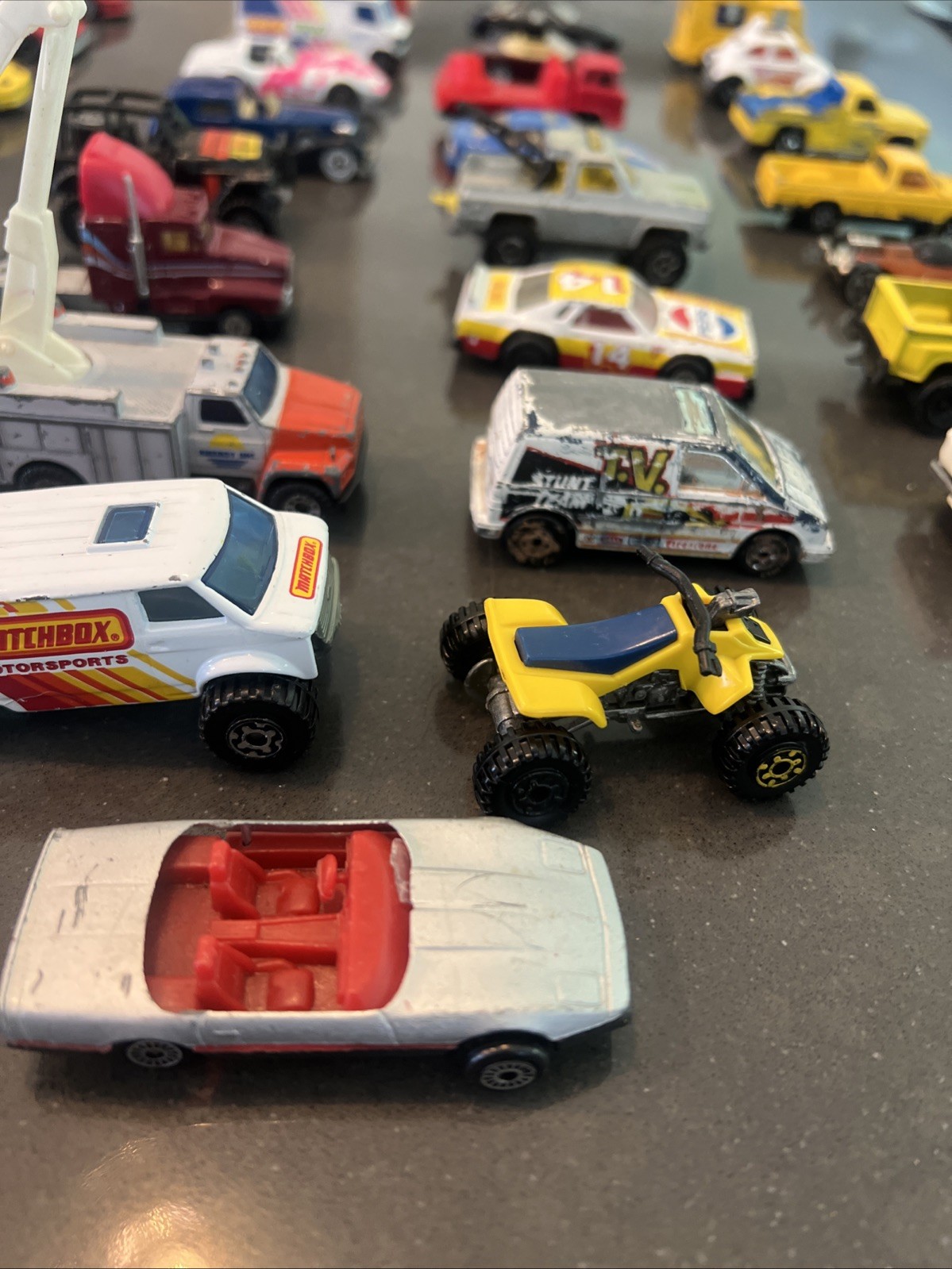 Lot Of 33 Diecast & Plastic Vintage Cars Trucks Mixed Brands See Description