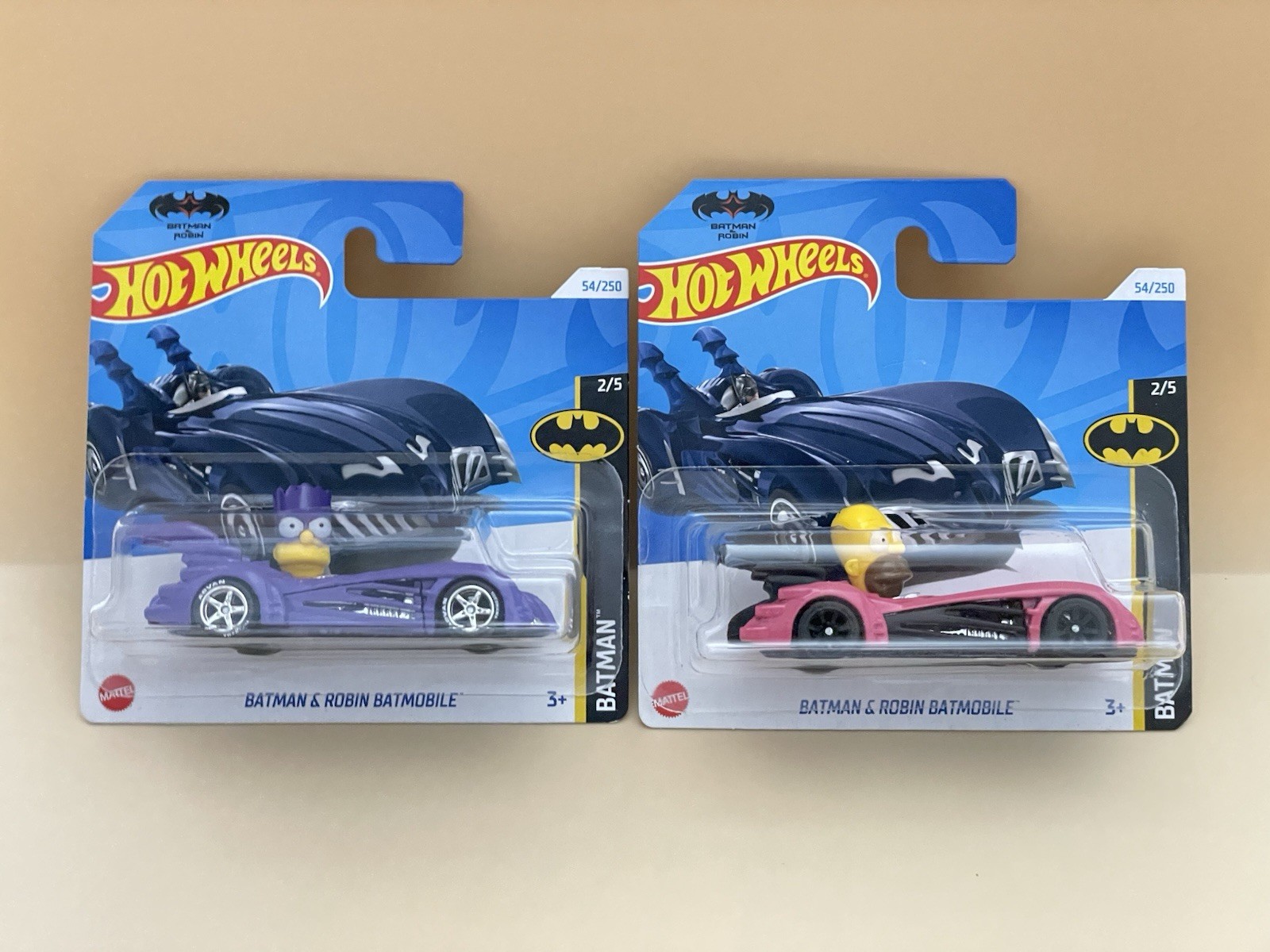 Hot Wheels The Simpsons Family Batmobile CUSTOM + CUSTOM Bartmobile