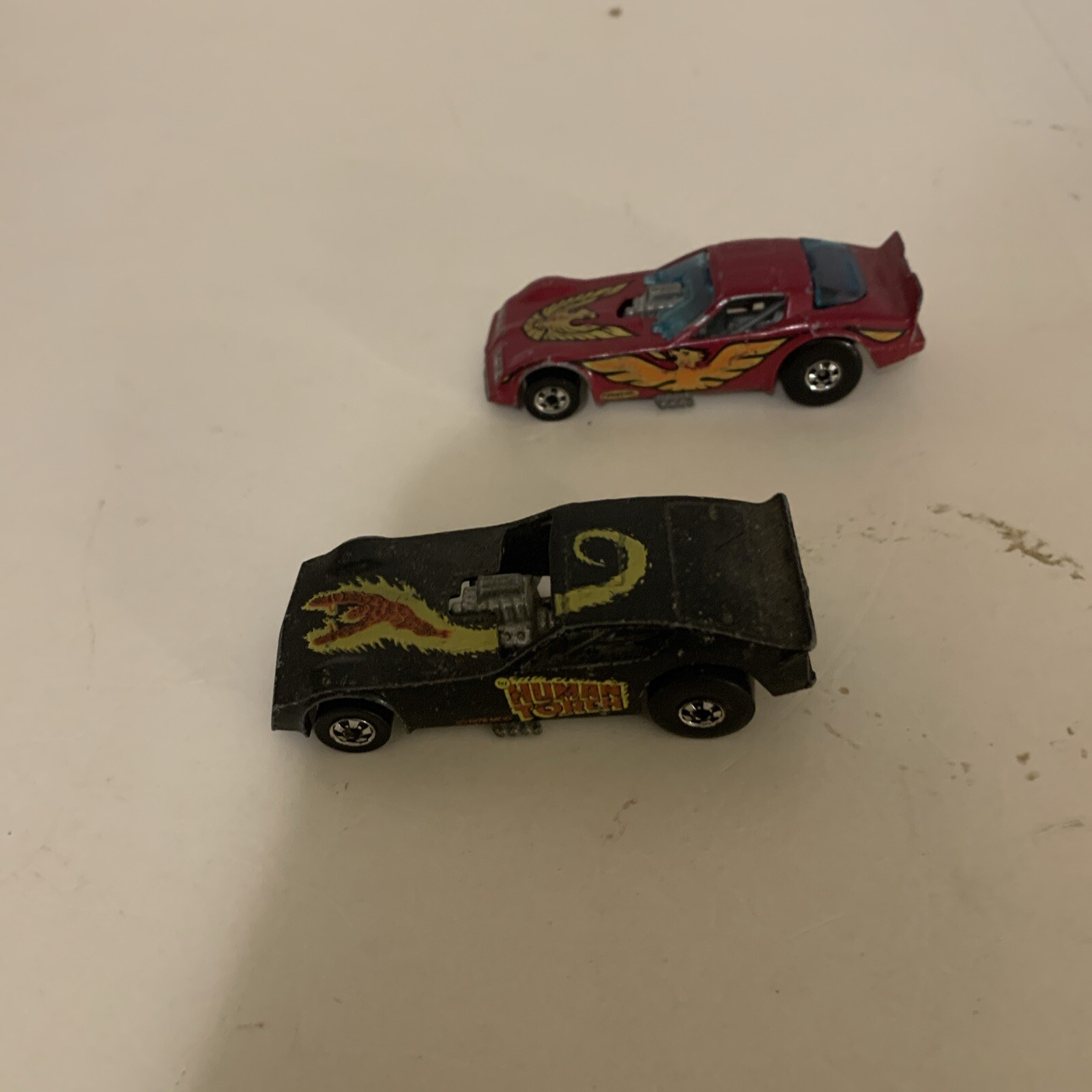 Lot Of 2 Hot Wheels Funny Car Dragsters Human Torch And Firebird Loose