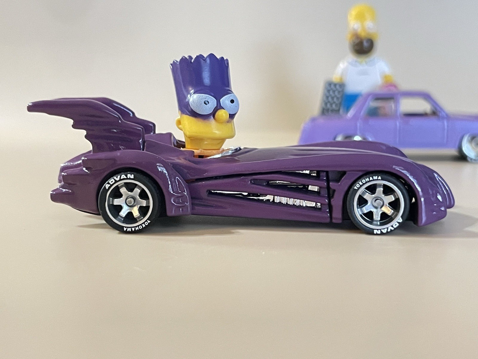 Hot Wheels The Simpsons Family Car CUSTOM + CUSTOM Bartmobile