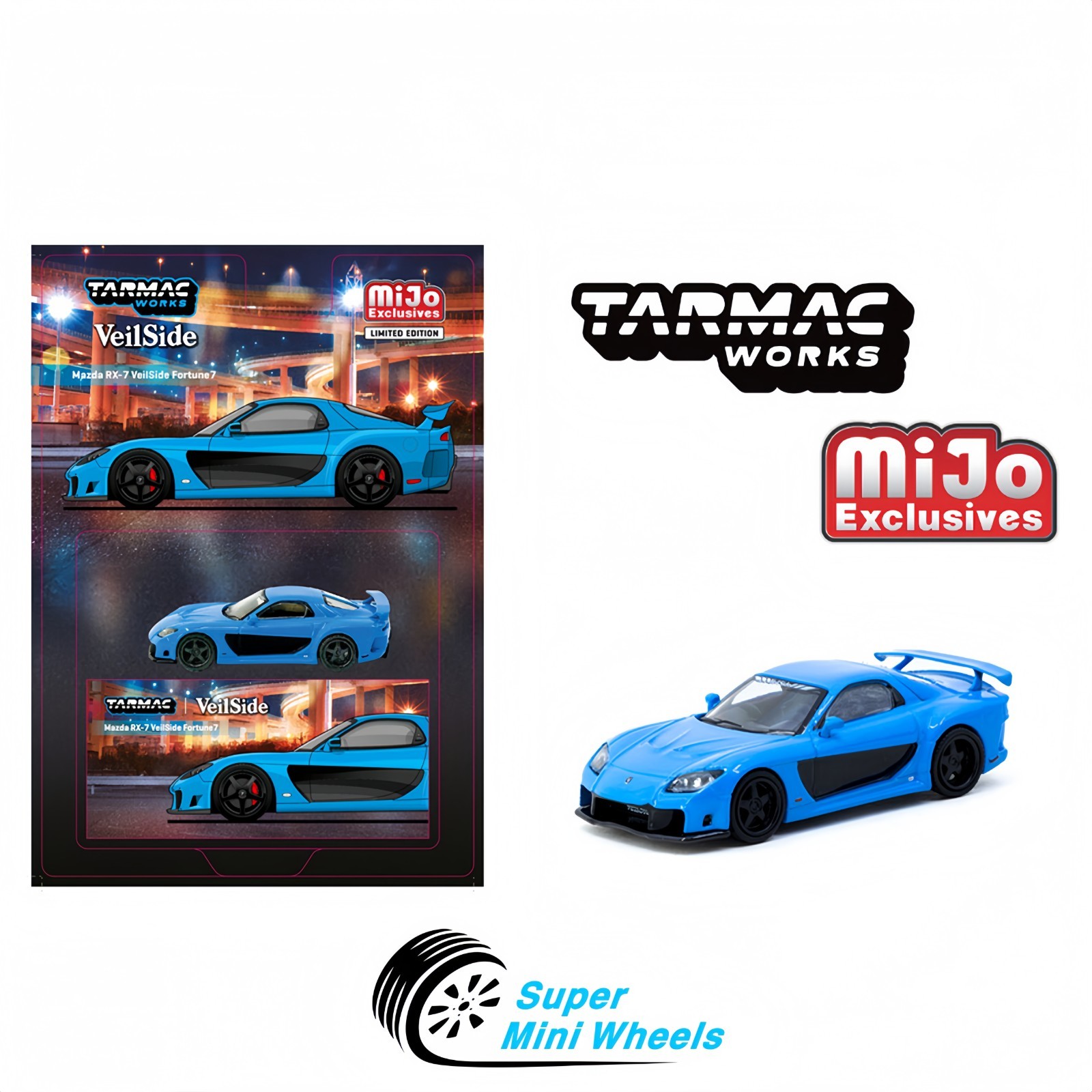 Tarmac Works 1:64 Mazda RX-7 VeilSide Fortune7 – Blue T64G-075-BL