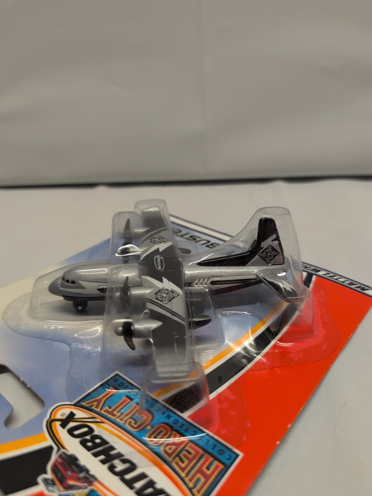 Matchbox 2002 Hero City Sky Busters Transport Plane Silver/ Black NIP 2002 VTG