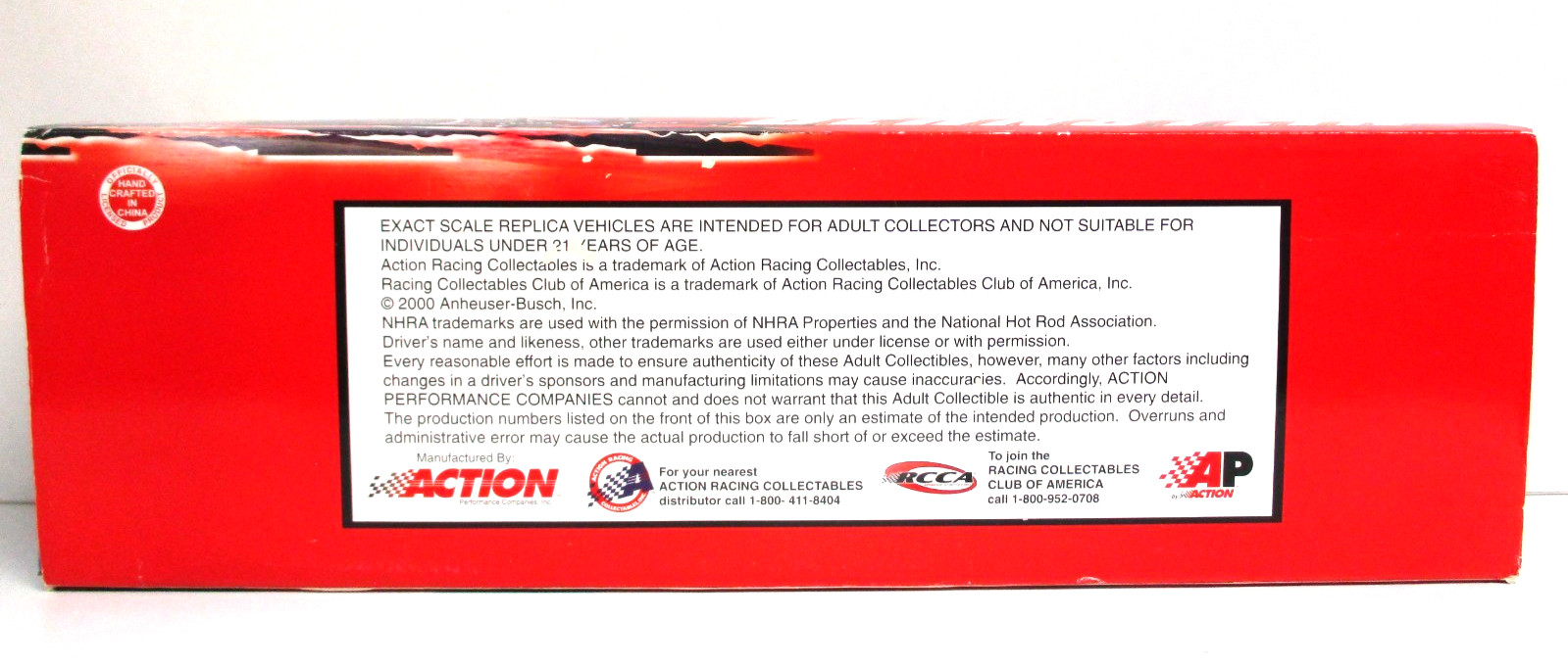 ACTION KENNY BERNSTEIN BUDWEISER KING – 2000 NHRA TOP FUEL DRAGSTER 1/24