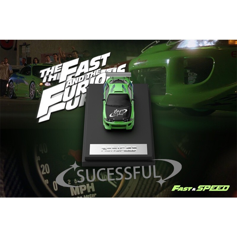 1:64 Fast Speed FS Eclipse D30 Robocar FNF Green Diecast Car Model