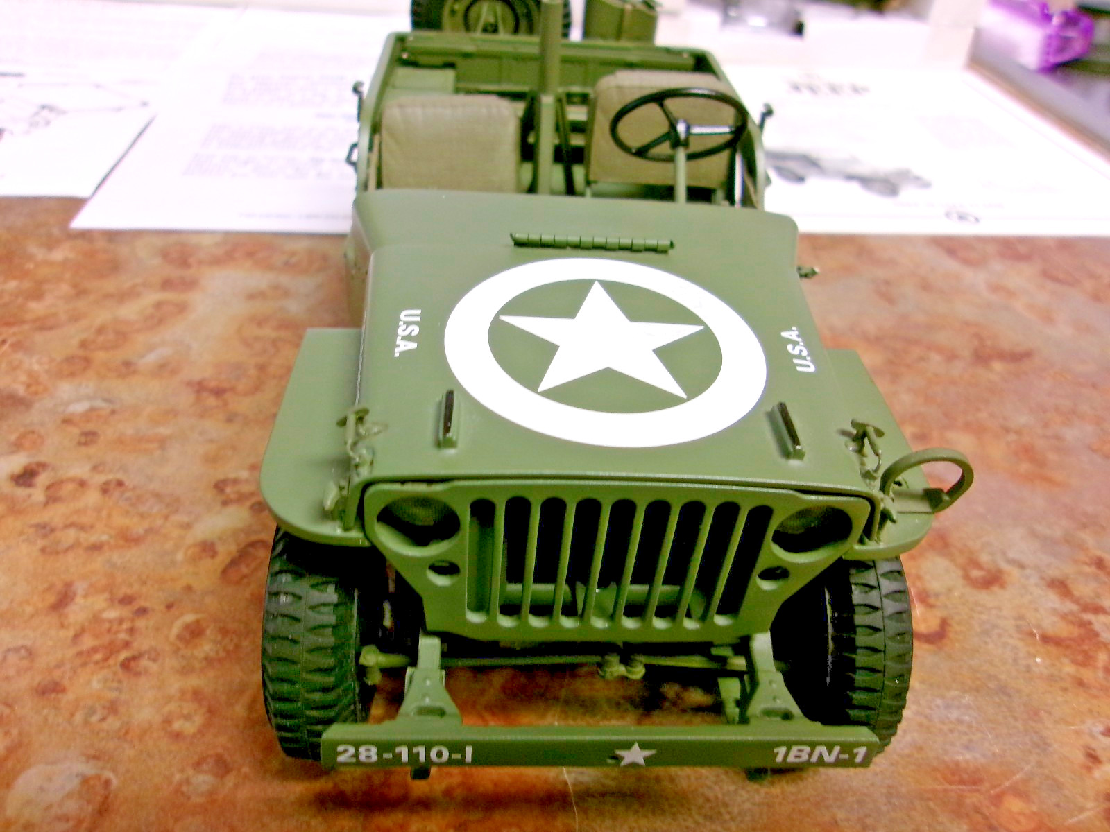 Danbury Mint World War II Jeep Replica 1/16, Gun, Box, Roof, & All Paperwork!
