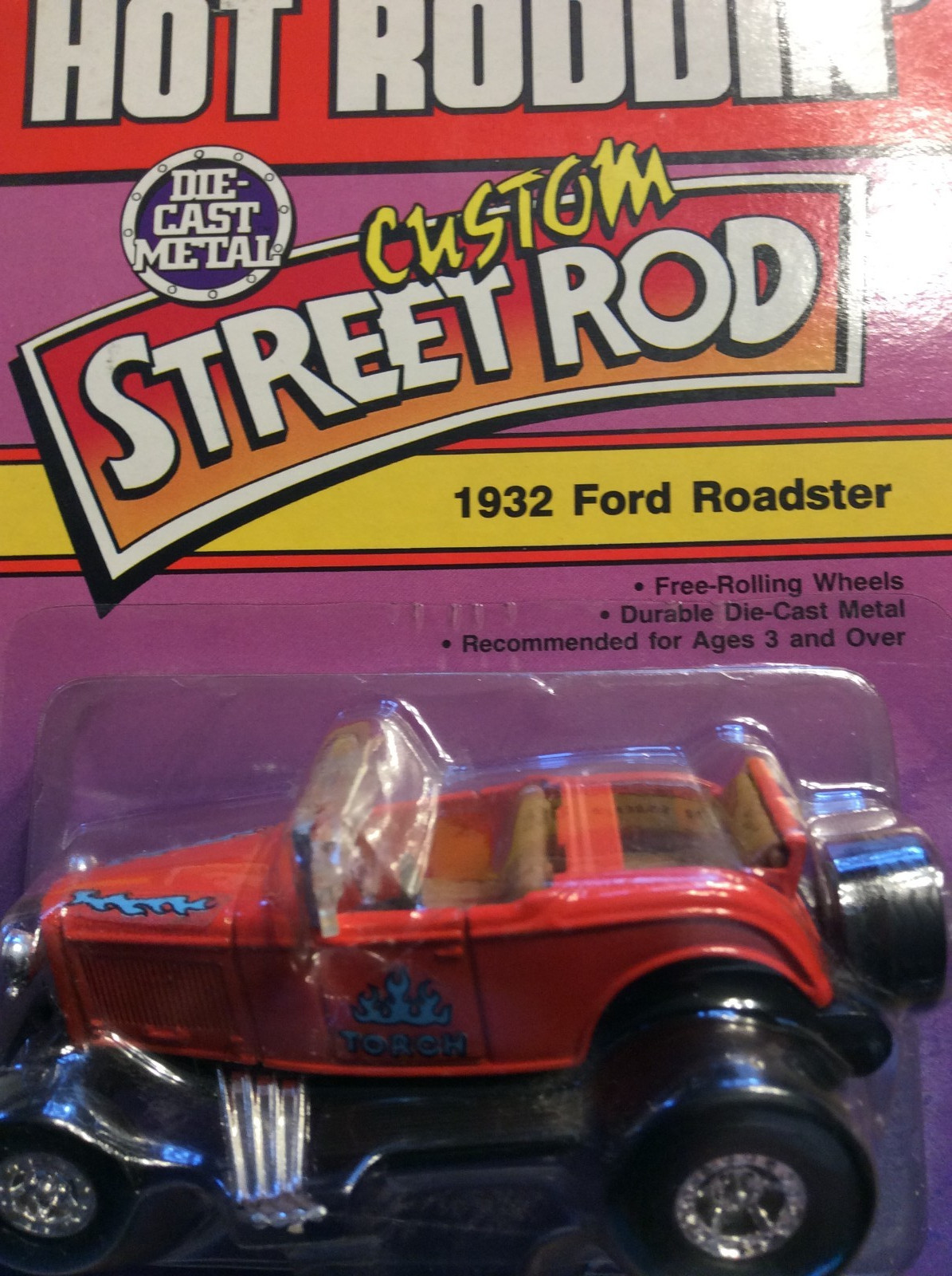 Vintage Ertl 1989 Hot Roddin Custom Street Rod ’32 Ford Roadster New On Card –