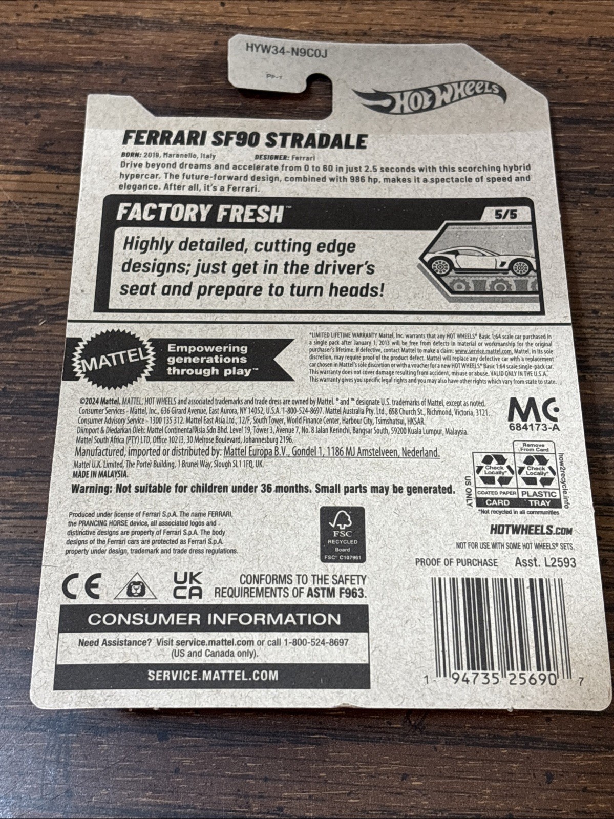 Ferrari SF90 Stradale / Red / Hot Wheels / 2025