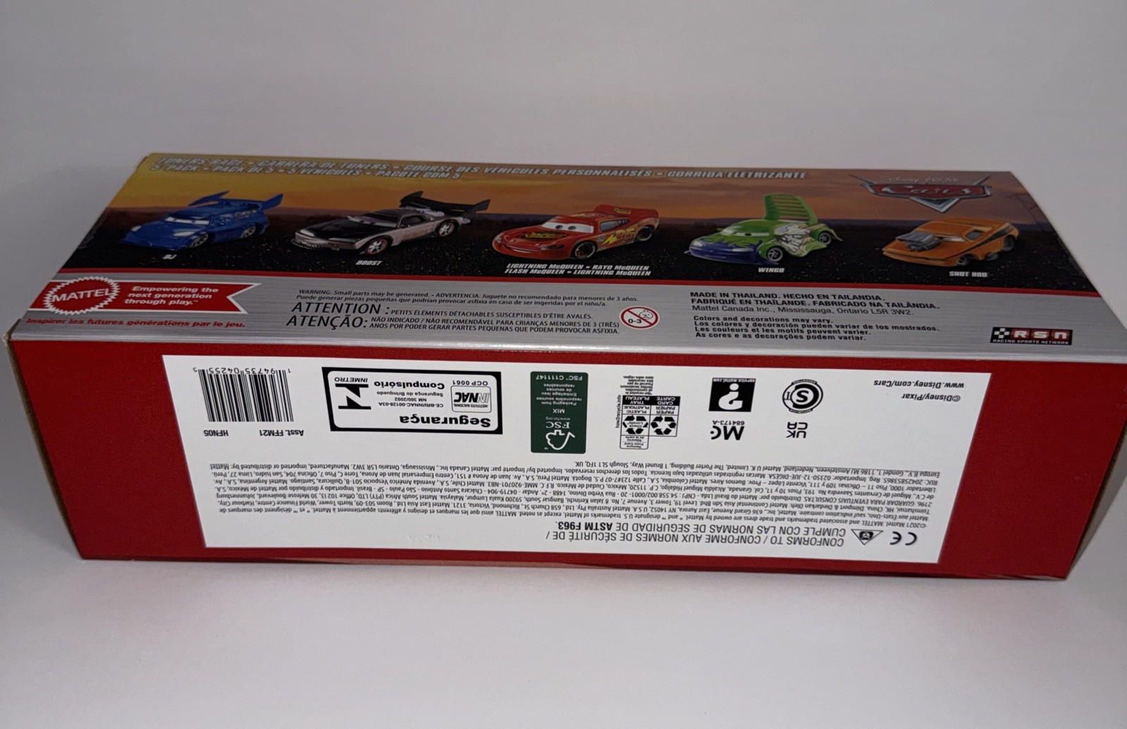 Disney Pixar Cars Tuners Race 5 Pack W/ DJ, Boost, Lt McQueen, Wingo & Snotrod