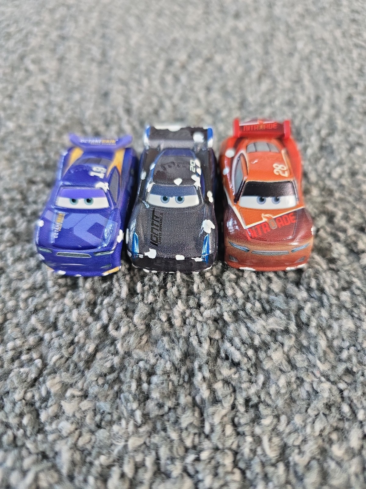 Disney Pixar Cars Mini Racers Loose Glow In The Dark 3-Pack