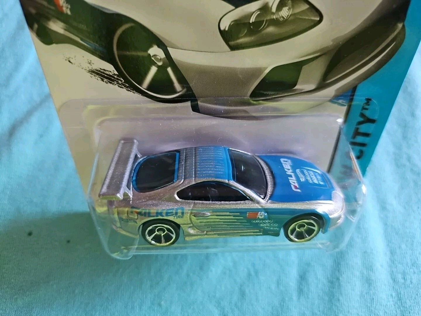2014 Hot Wheels TOYOTA SUPRA Silver 22/250 GREAT CARD Night Burnerz KMART COLOR