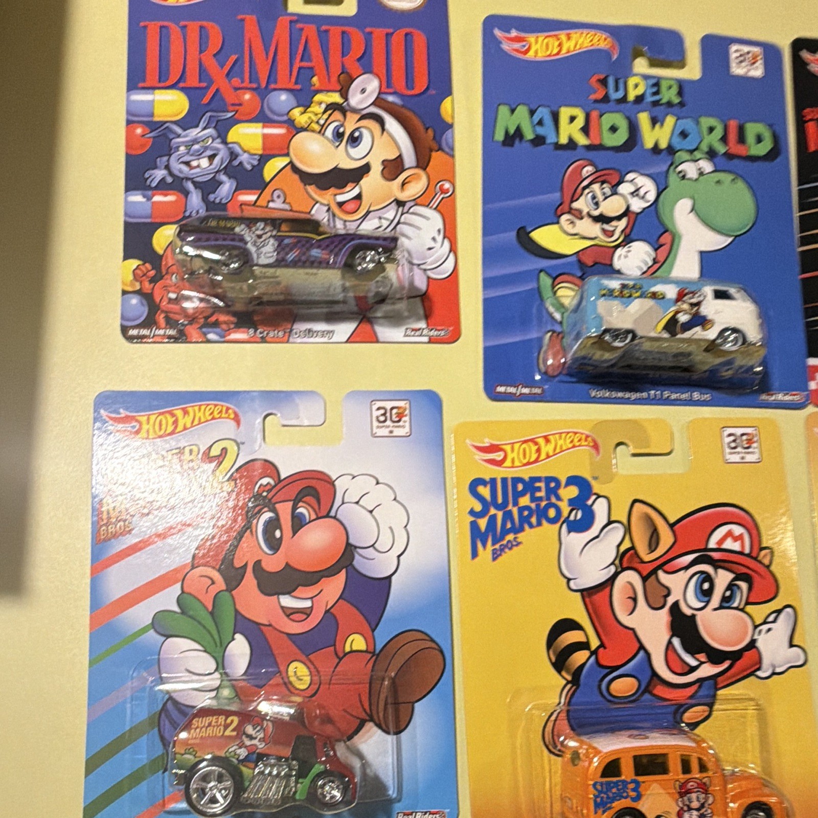 Hot Wheels Pop Culture Super Mario Real Riders 1:64 complete set of 6 BRAND NEW
