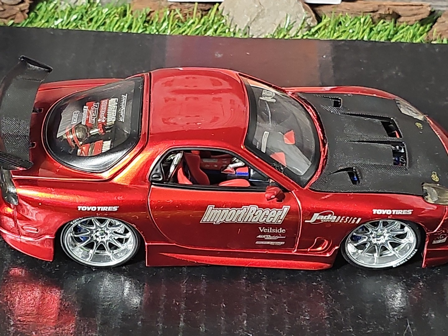 Jada Import Racer Rare Red Mazda RX-7 1:24 Scale Diecast Car NO BOX