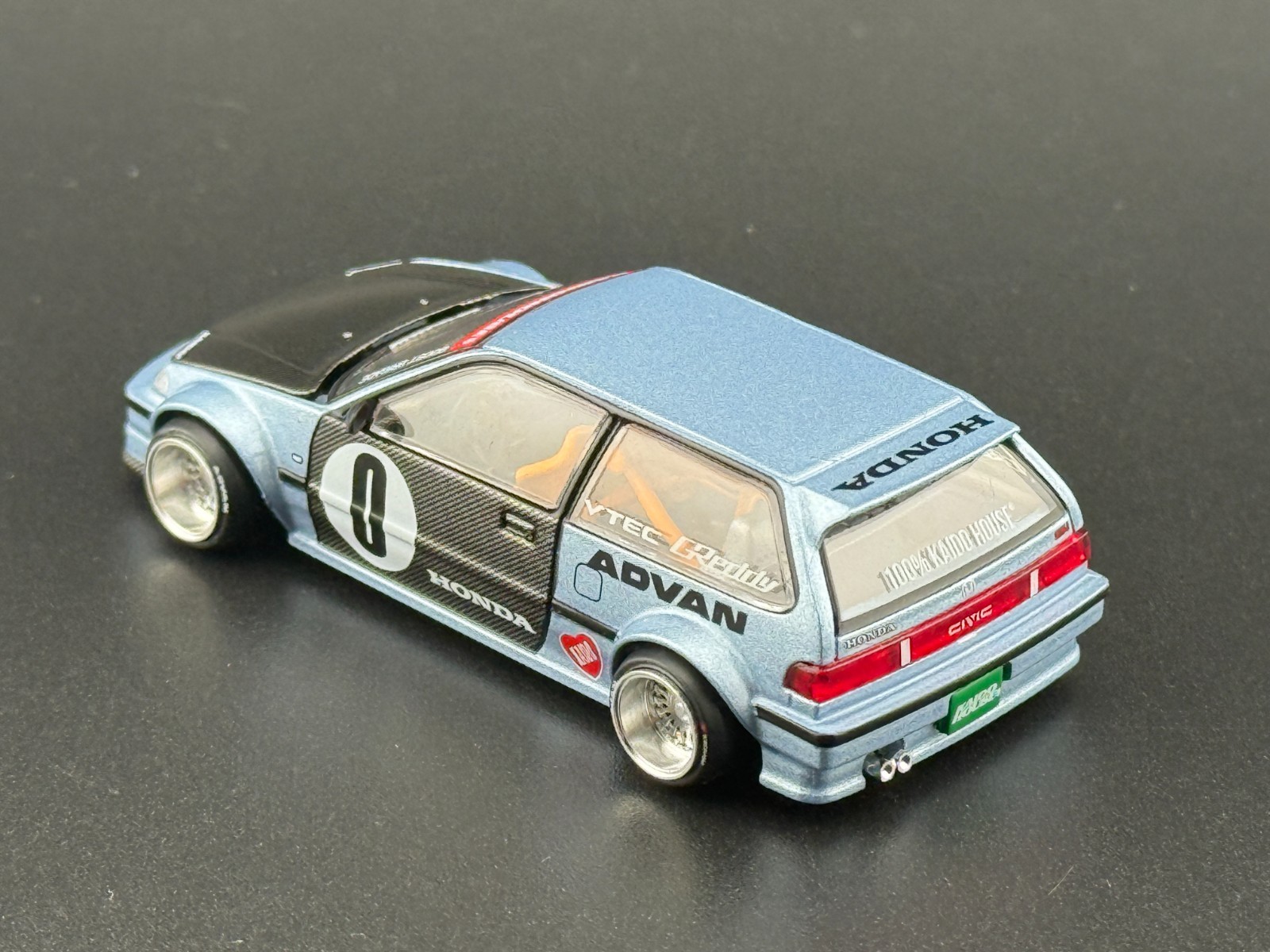 Kaido House x Mini GT Honda Civic (EF) Kaido Roulette V1 Light Blue #179 1/64