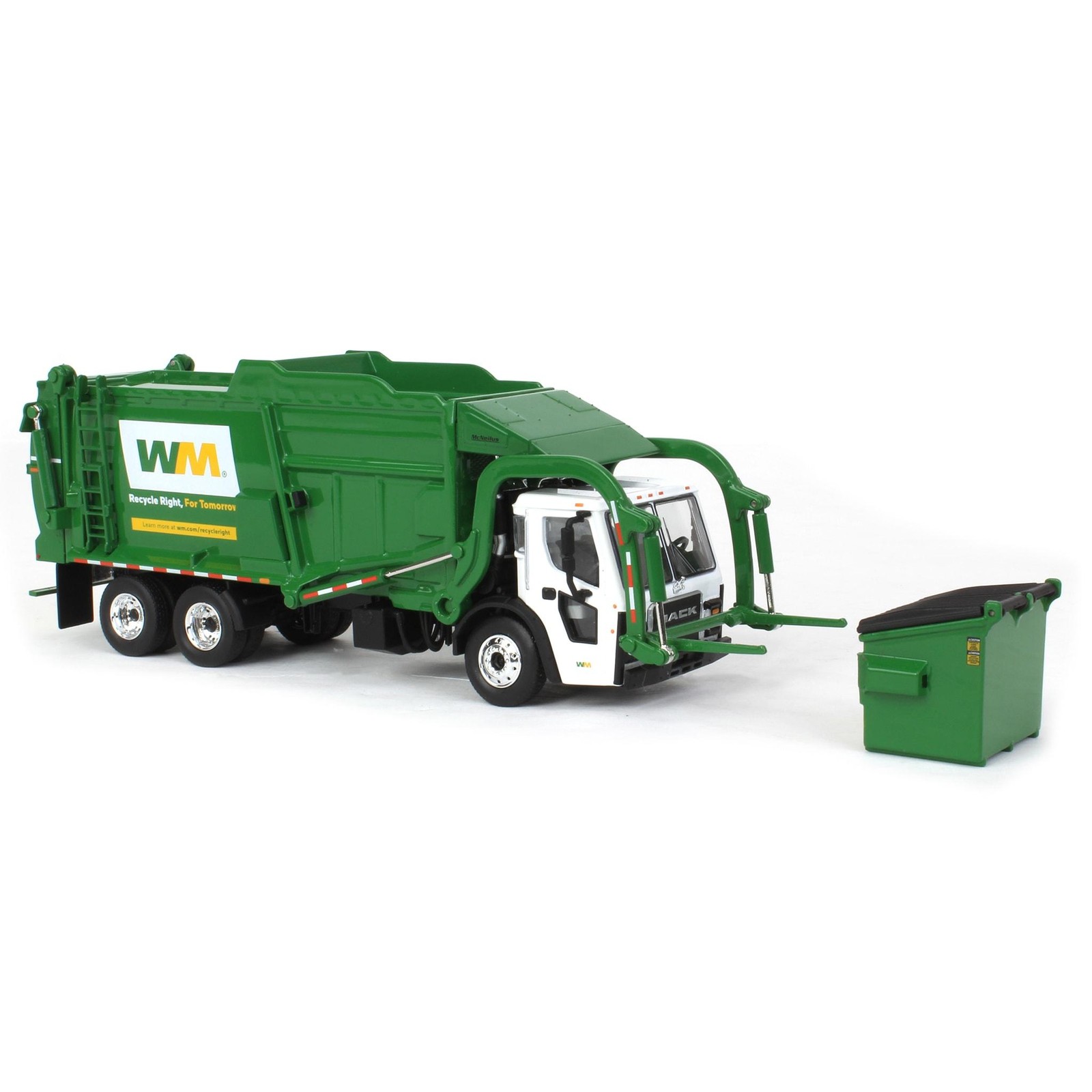 First Gear 1/64 Mack LR w/ McNeilus Meridian Front Loader & Dumpster WM 60-1796D