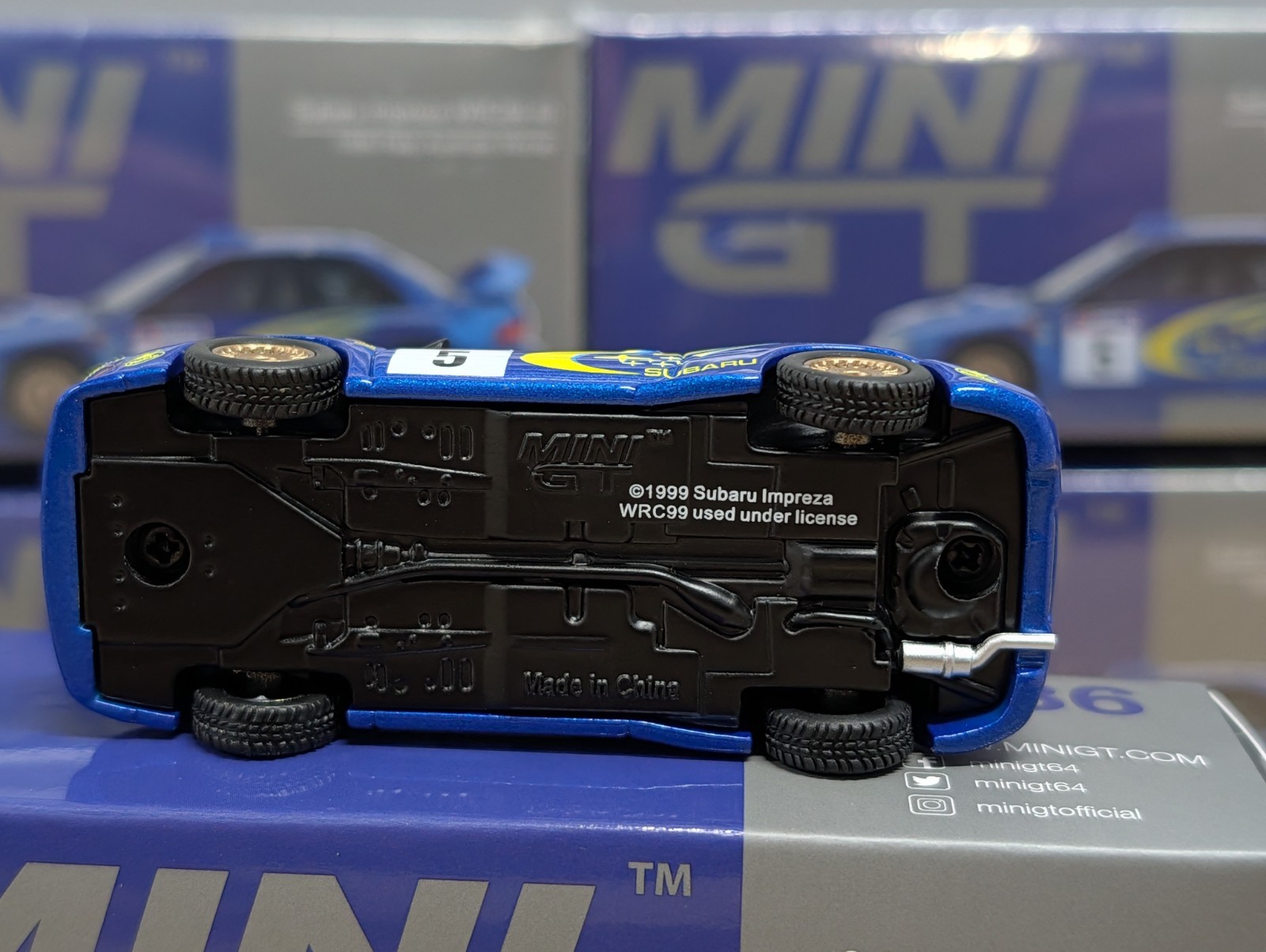 Subaru Impreza WRC99 #5 – 2025 Mini GT – Blue, Rally Australia Winner