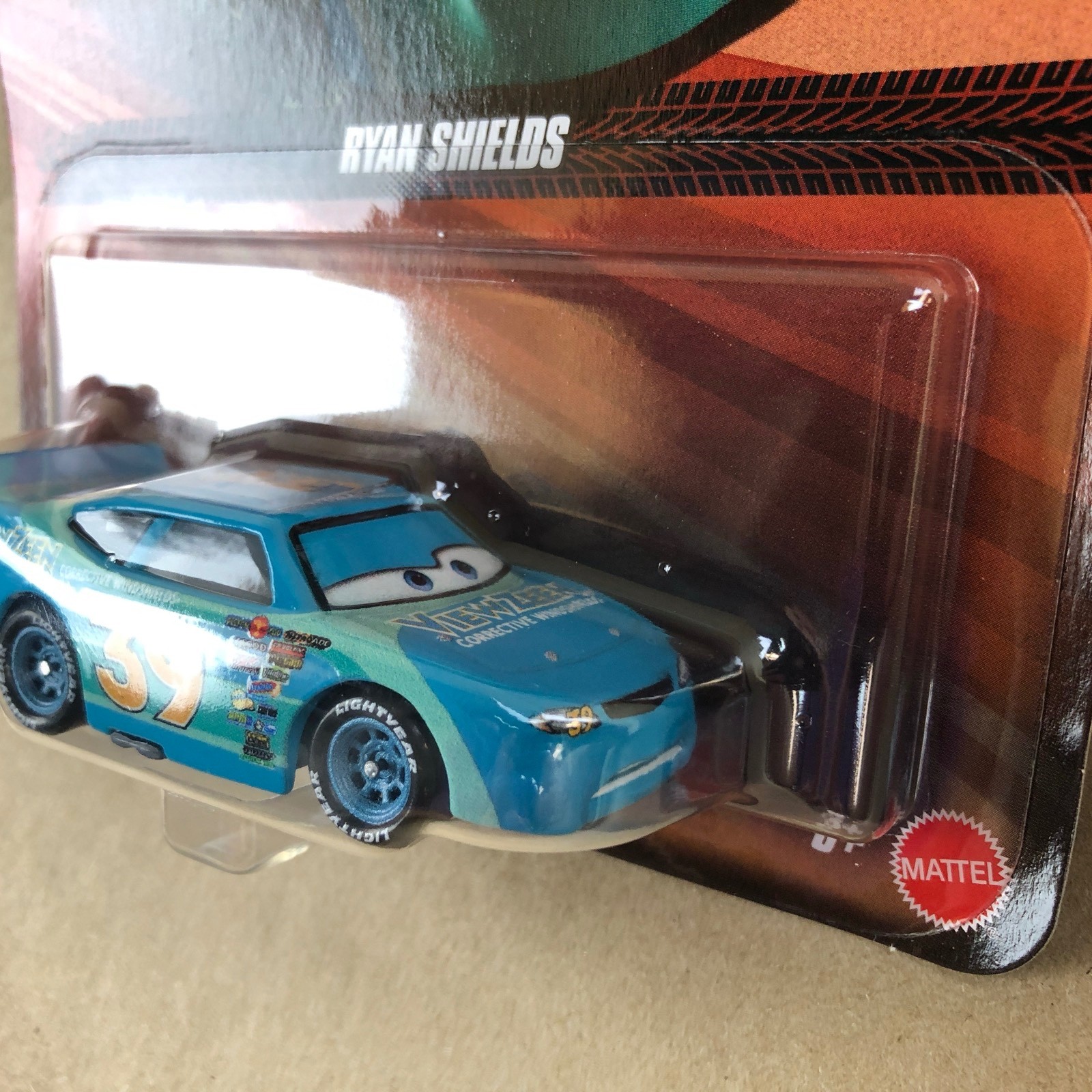Disney Pixar Cars Ryan Shields #39 Blue 1:55 Scale Diecast 2024 Mattel Car Toy