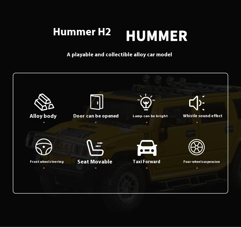 HIGHWAY 61 NCIS 2006 HUMMER H2 1/18 DIECAST MODEL CAR BLACK 18013