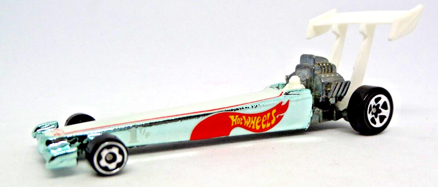 Hot Wheels Top Fuel Dragster Drag Car 1 T/F Blue Chrome Race Car 92′ Wood LOOSE