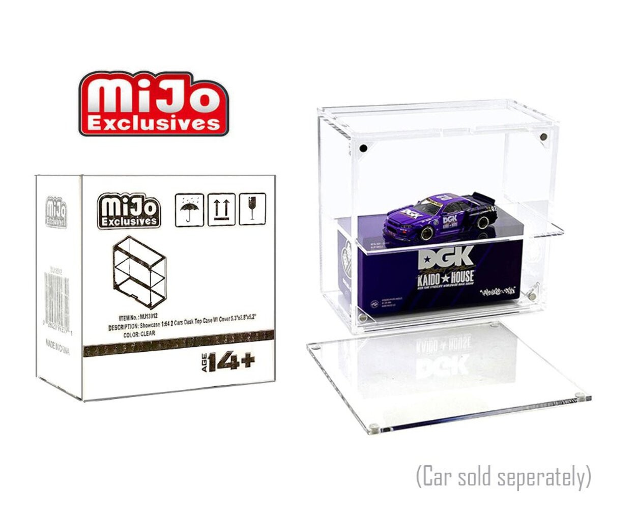 Showcase 1:64 2-Car Desk Top Collector Display Case (5″x2.5″x4.75″) – MiJo Exclu