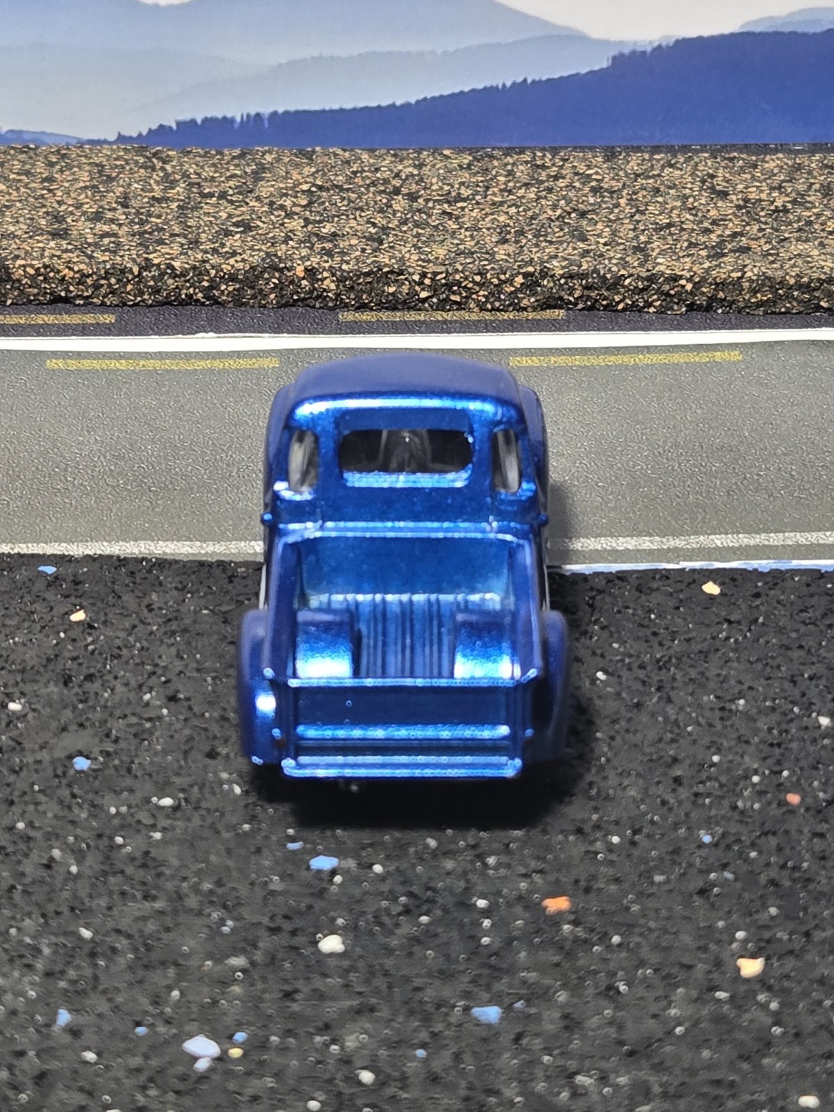 Hot Wheels 52 Chevy pickup, custom, drilled, painted, wheel swap, real riders