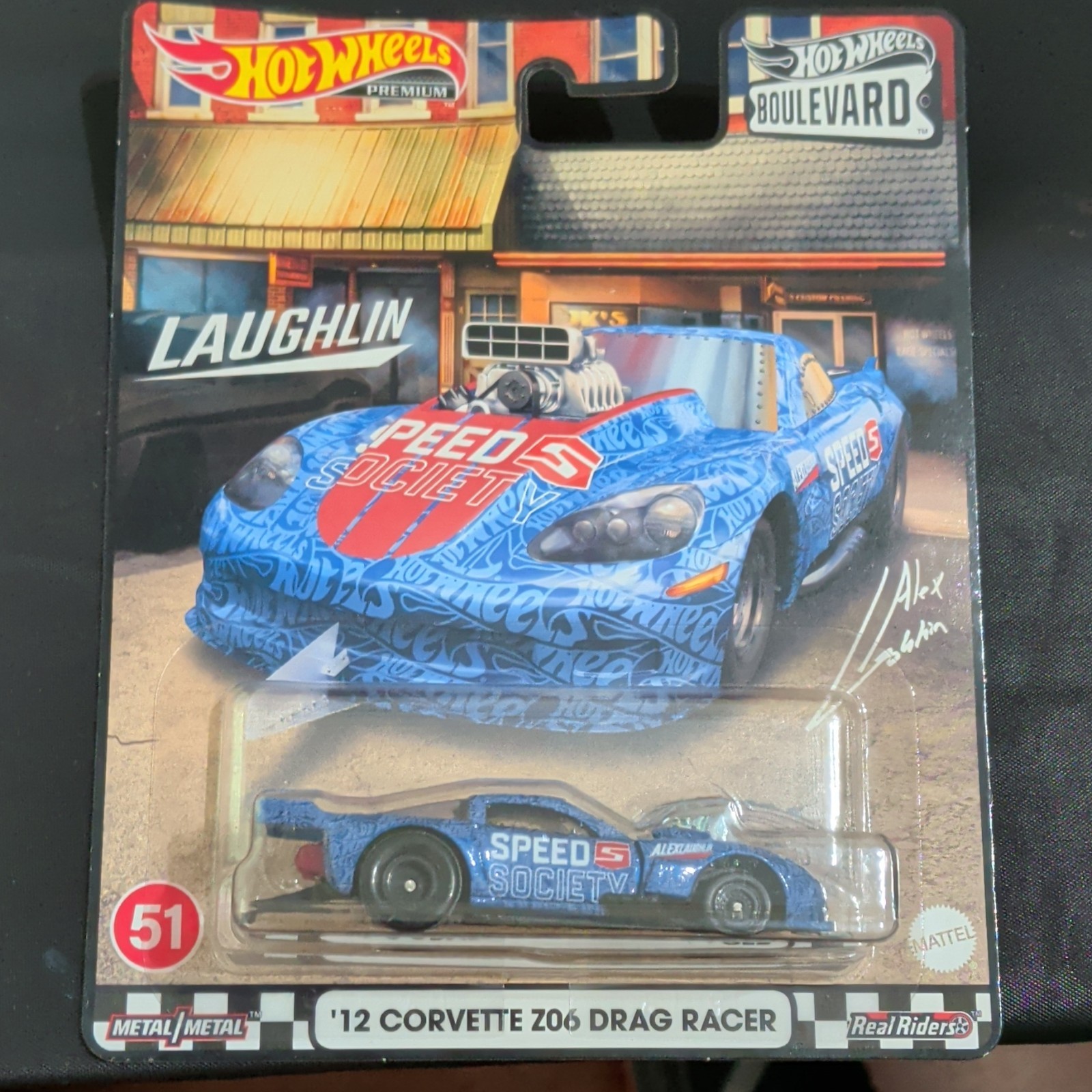 Hot Wheels Boulevard #51 1:64 ’12 Corvette Z06 Drag Racer Speed Society Blue