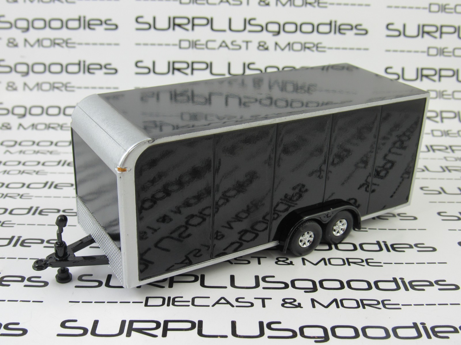 2026 Auto World 1:64 SURPLUSgoodies Exclusive: BLACK Car/Truck ENCLOSED TRAILER