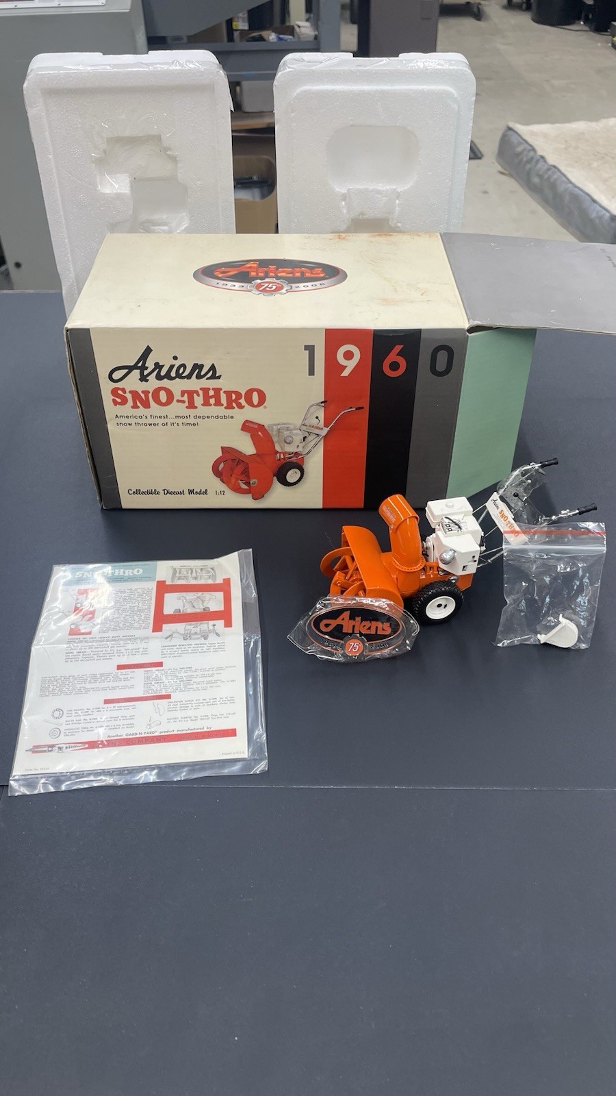 Ariens 1960 Sno-Thro 1:12 Diecast Model 75th Anniversary Complete W/ Magnet⁠