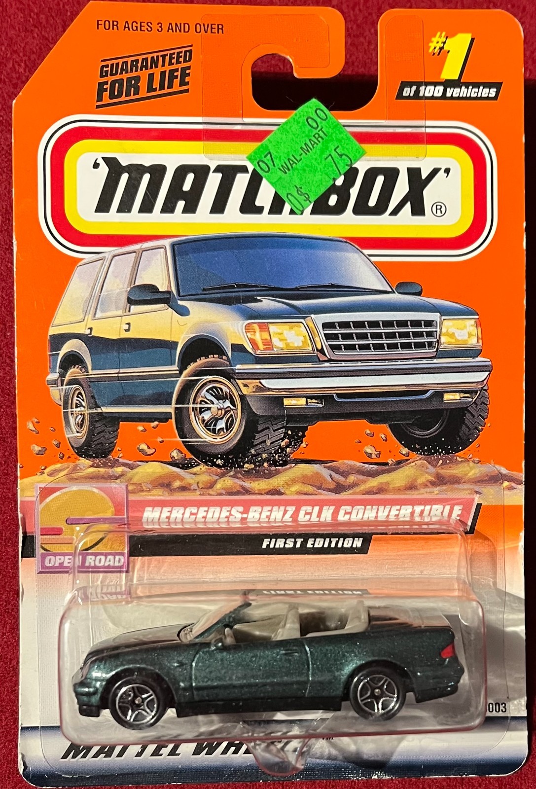MATCHBOX #1 MERCEDES-BENZ CLK CONVERTIBLE GREEN. SEE COMBINED OFFERS!