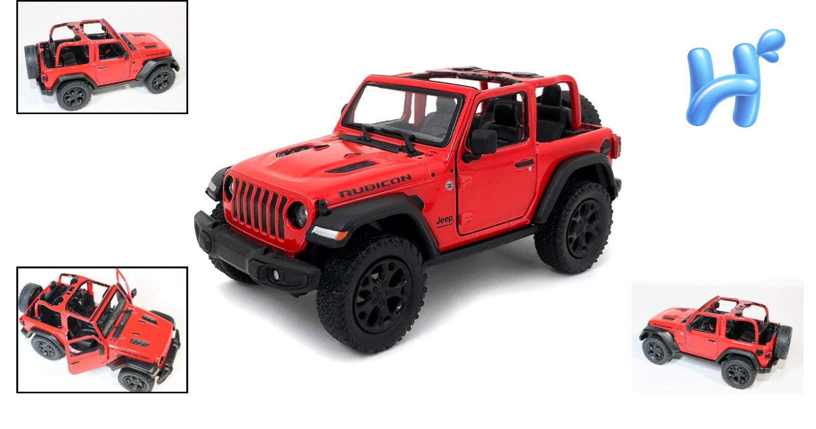 Collectible 5-Inch Jeep Wrangler Rubicon Toy Car – Pullback Action Red Model