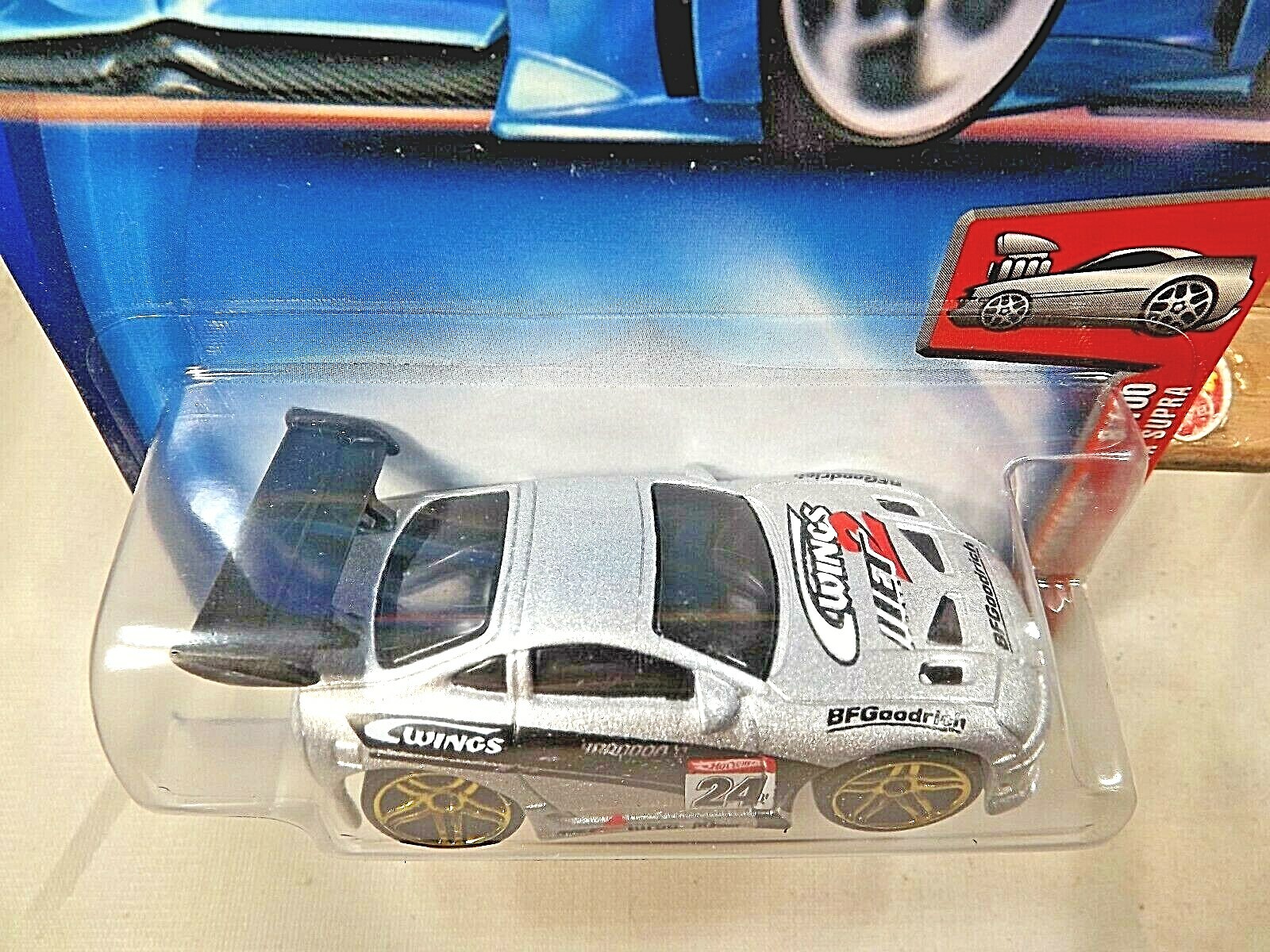 2004 Hot Wheels #8 First Editions ‘Tooned TOYOTA SUPRA Silver Black-Base Variant