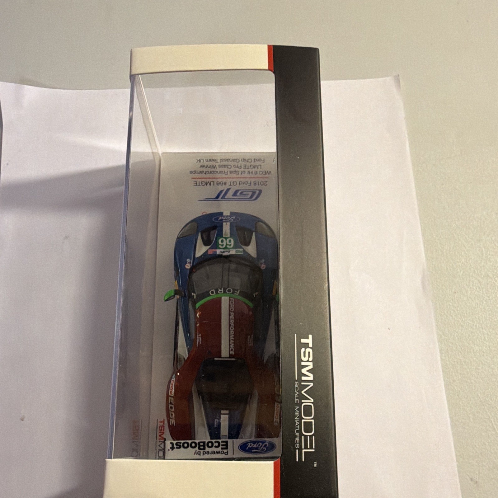 TSM Model 1:43 2018 Ford GT #66 LMGTE WEC 6Hr Spa Diecast w/ Case Stand