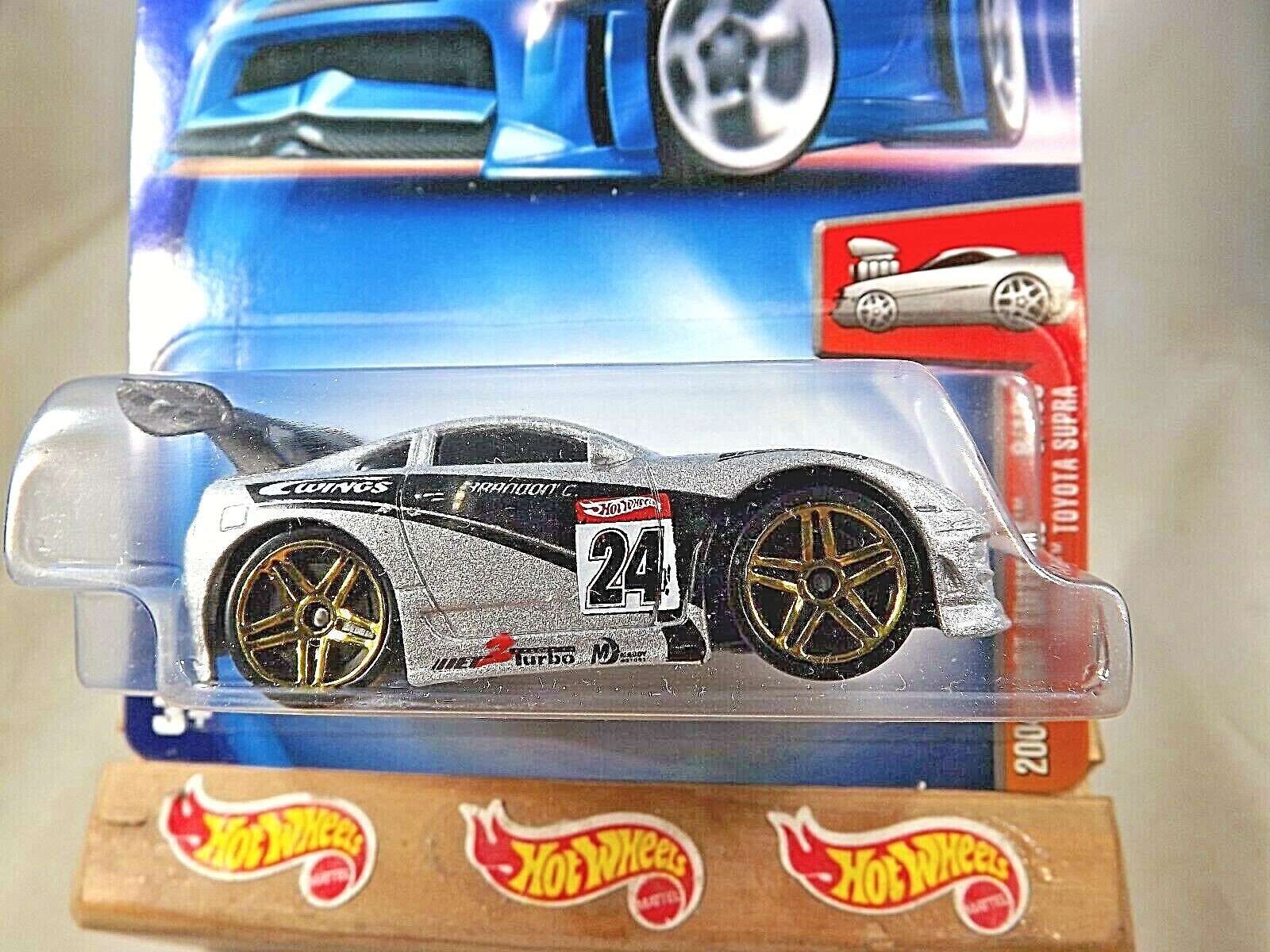 2004 Hot Wheels #8 First Editions ‘Tooned TOYOTA SUPRA Silver Black-Base Variant