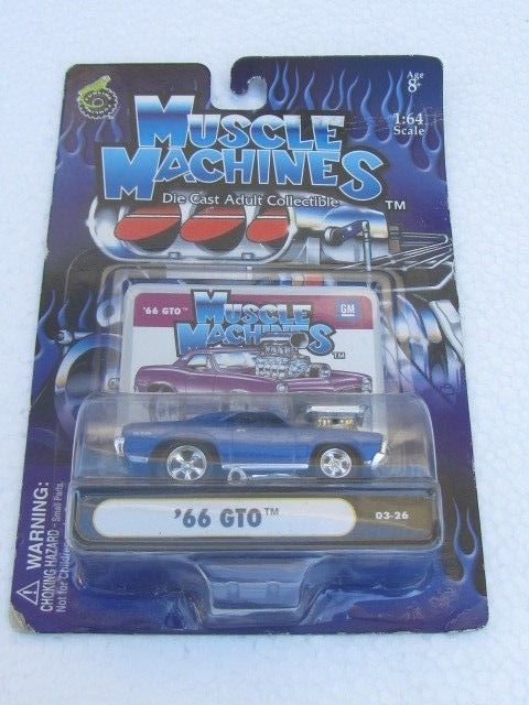 Muscle Machines 1/64 Blue 66′ Pontiac GTO Die Cast Adult Collectable Candy Blue