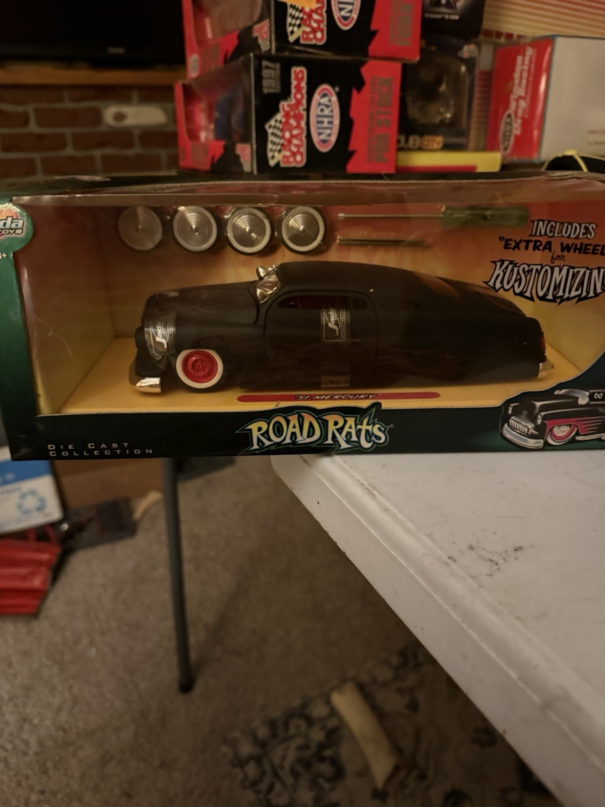 2003 Jada Road Rats 1951 Black Mercury Coupe 1:24 Die Cast w/Extra Wheels NOS