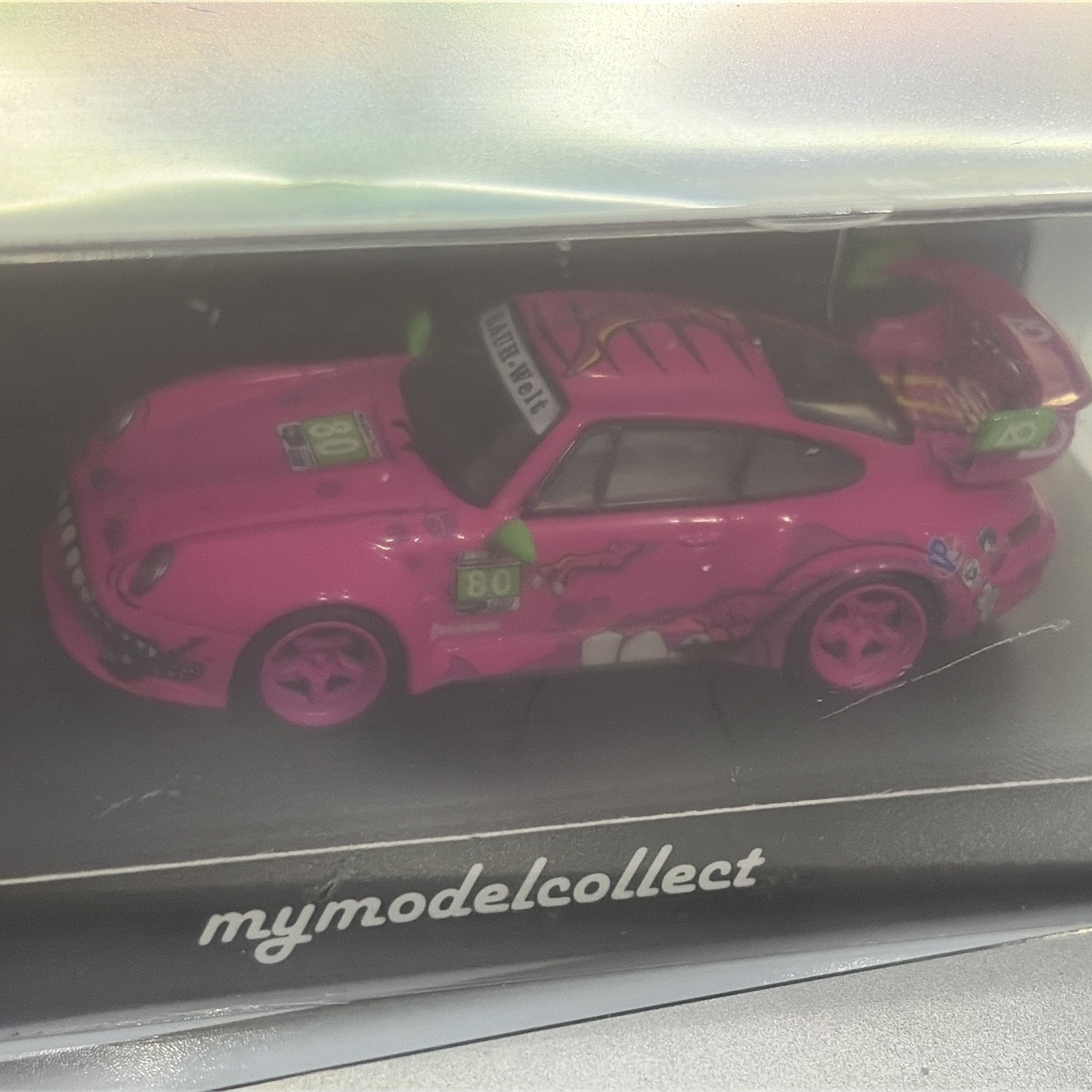 Mymodelcollect 1:64 Porsche RWB 993 RARE Pink Roxy With Barney Mini Figure