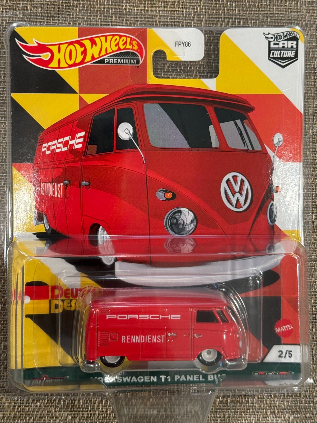 Hot Wheels Deutschland Designs Volkswagen T1 Panel bus,Free Shipping & Protector