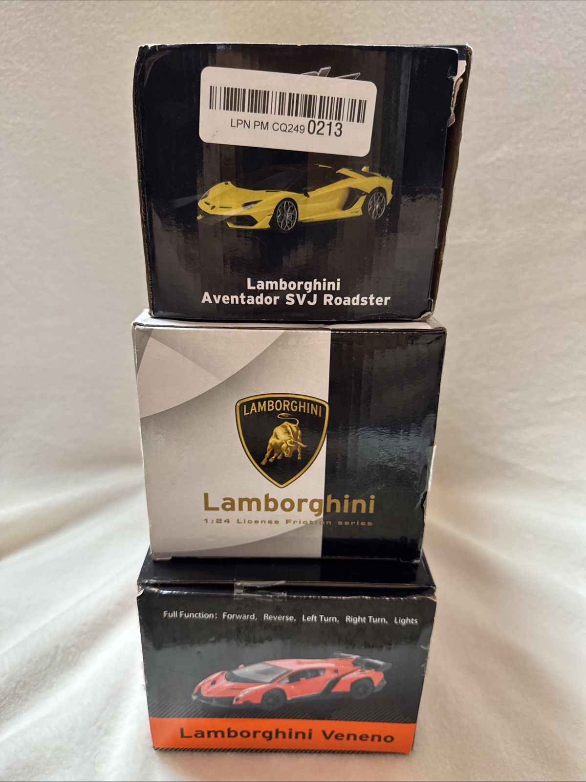 Lot of 3 Lamborghini Toy Cars NIB RC + Friction Veneno & Aventador 1:24 Scale