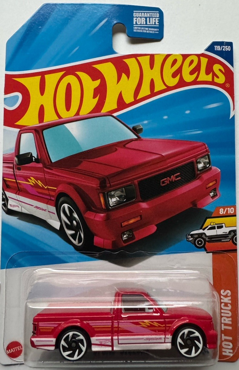 2025 Hot Wheels HW HOT TRUCKS 8/10 ’91 GMC Syclone 119/250 (Red)