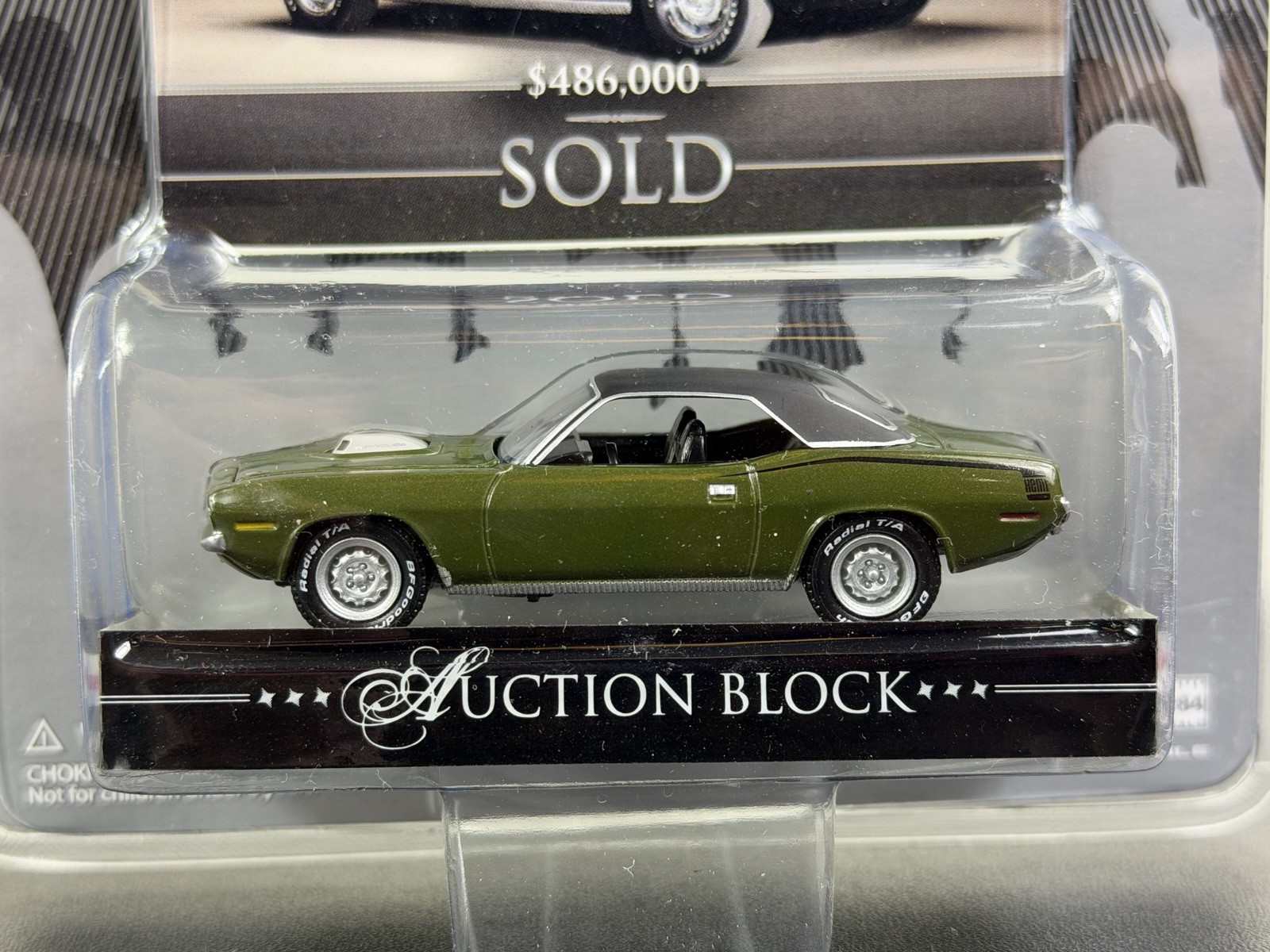 Greenlight Barrett Jackson Auction Block 1970 Plymouth Hemi Cuda Hardtop 1:64