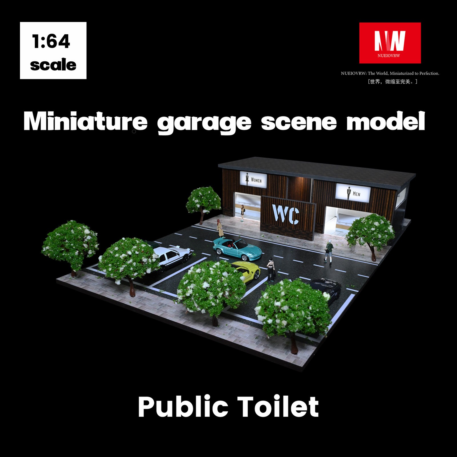 Diorama Diecast 1/64 Scale Garage Model City LED Street Buildings View Display