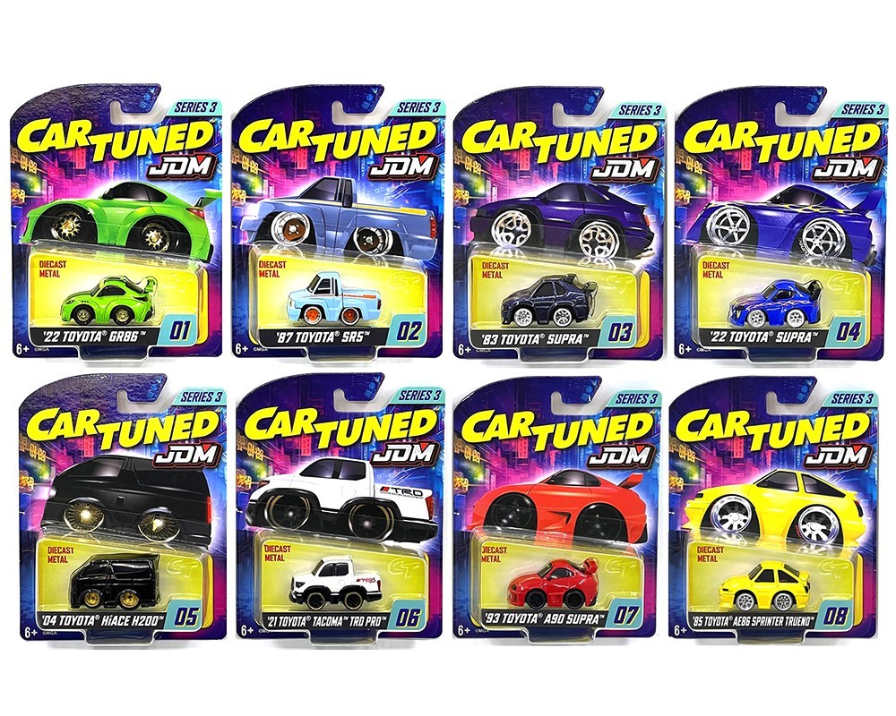 CarTuned Series 3 JDM Tuners Assortment Set of 8 Cars 1/64 OPENED BOX