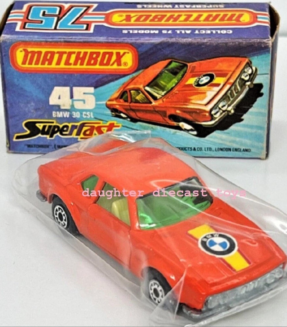 Vintage 1976 Matchbox Superfast No 45 BMW 3.0 CSL MINT Condition!