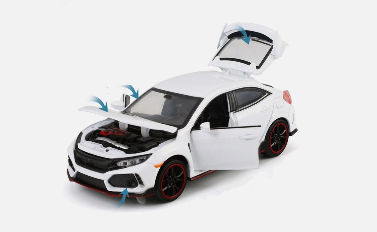HONDA CIVIC TYPE R NEW 6 INCH DIECAST CAR MODEL SOUND & LIGHT HTF VEHICLE GIFT