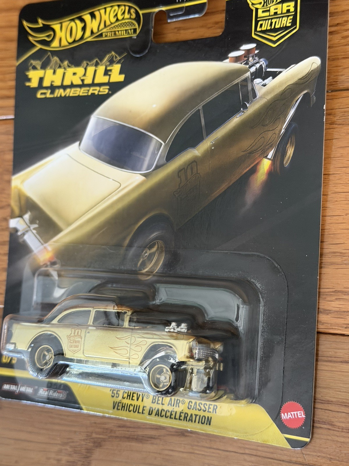 Hot Wheels Premium Thrill Climbers ’55 Chevy Bel Air Gasser 0/5 Gold Chase Mint