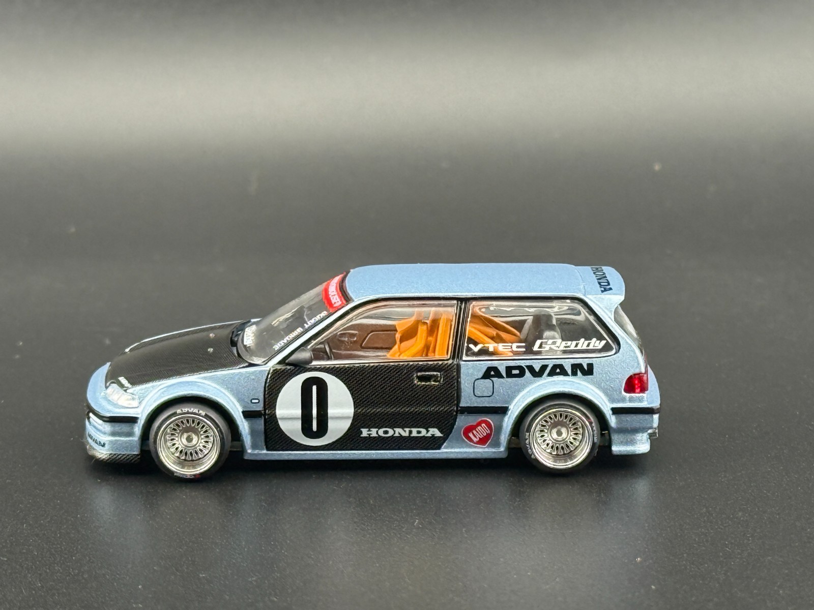 Kaido House x Mini GT Honda Civic (EF) Kaido Roulette V1 Light Blue #179 1/64