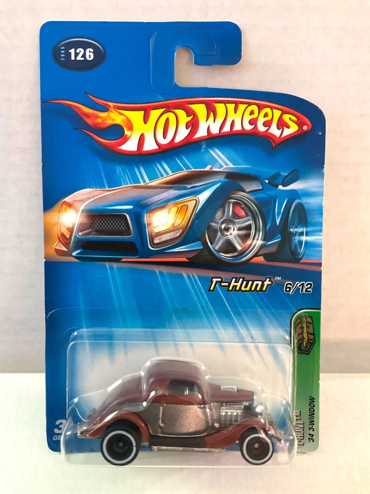 Hot Wheels Treasure Hunt TH 3 WINDOW ’34 FORD 2005 #126 – WHITEWALL REAL RIDERS