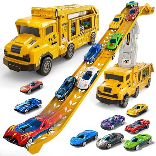 Transport Truck Toys for 3 4 5 6 7 Years Old Boys,Toy Cars Track Set Transpor…