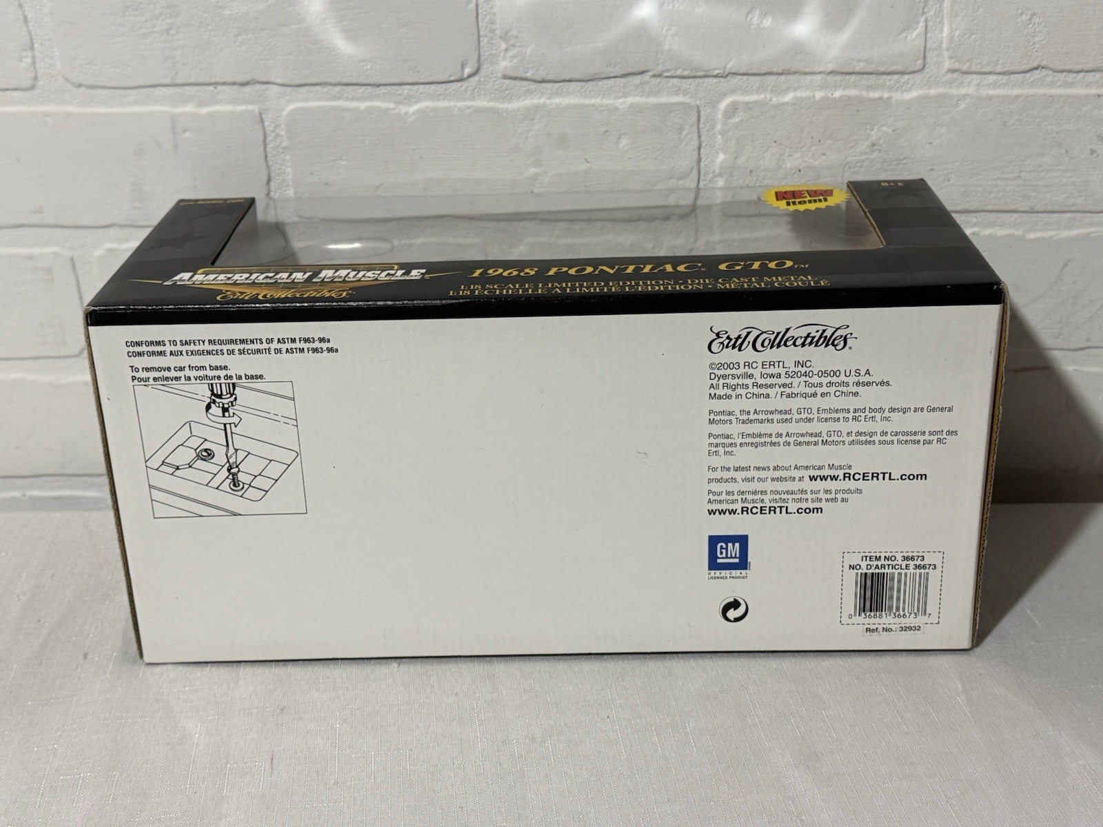 1/18 Ertl 1968 Pontiac GTO Raw Unpainted CHASE 1 of 1000 Factory Sealed Box