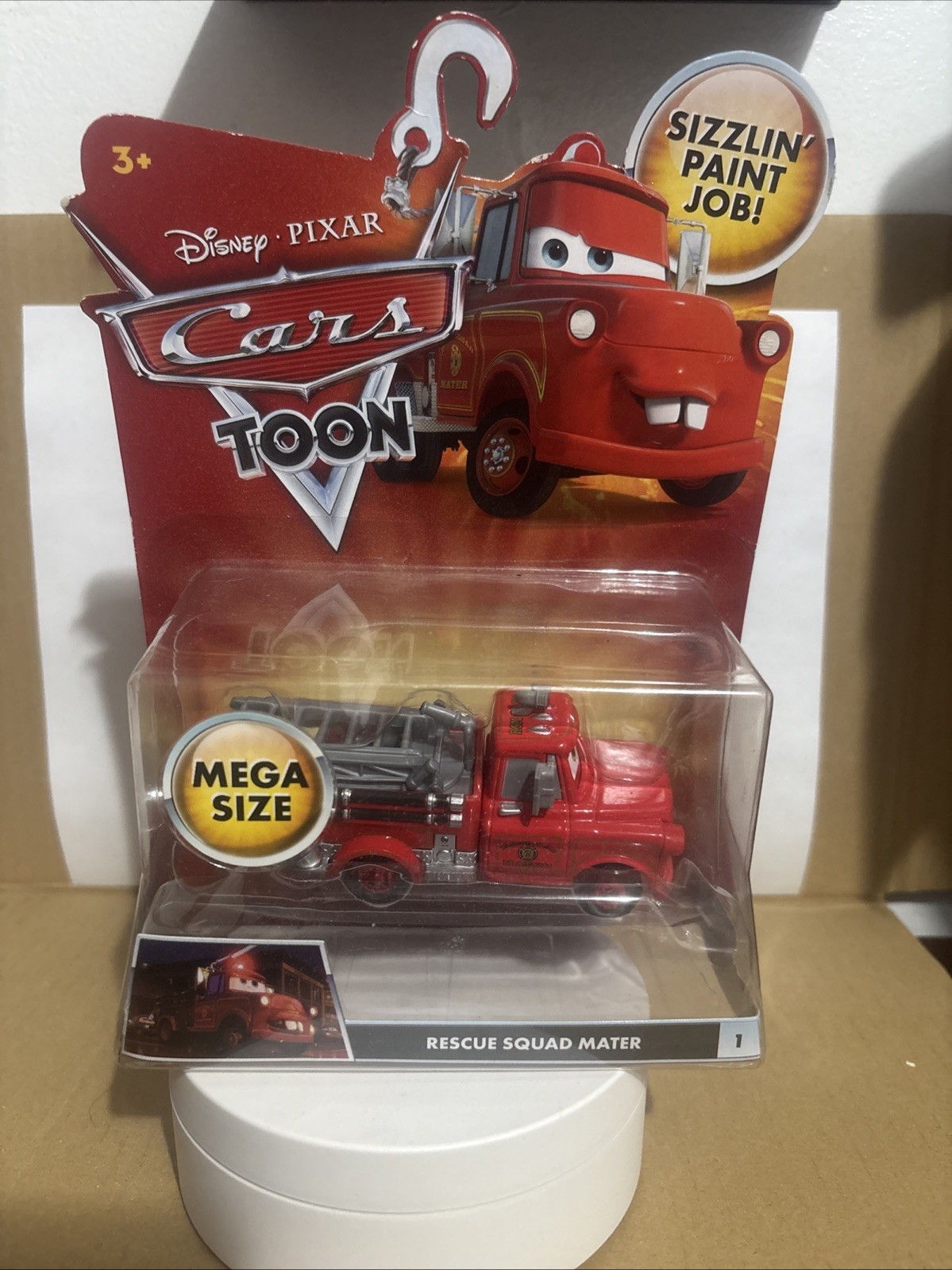 Disney Pixar Cars Toon Rescue Squad Mater Mega Size Diecast Truck Red NEW IN BOX